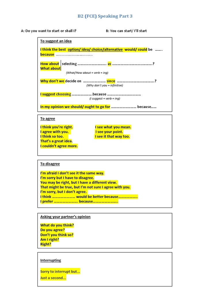 B2 Speaking Expressions Part 3 Pdf