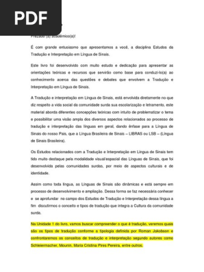 Unidade 1 Introducao Aos Estudos Da Traducao Traducoes Linguagem Natural