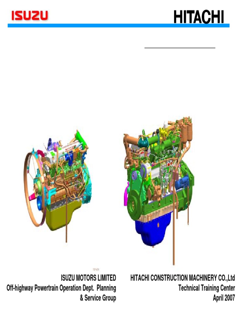 HITACHI ZX-3 ISUZU Engine Training Text | PDF | Fuel