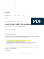Linear Regression For Machine Learning