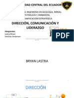 Dirección,Comunicación y Liderazgo- Anderson Jiménez, Bryan Lastra