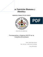 Sistema HACCP y prerrequisitos en la industria alimentaria