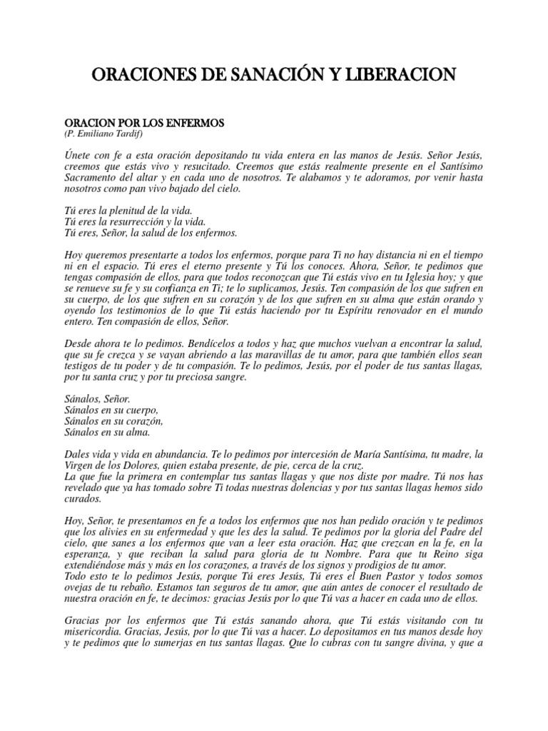 Oraciones de Sanacion y Liberacion | PDF | Oración | Cristo (título)