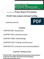 Research Project Report Presentation PG 427: Data Analysis and Report Writing