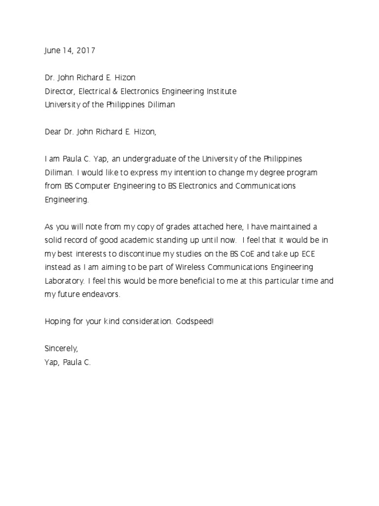 Letter of Intent SHIFTING  PDF