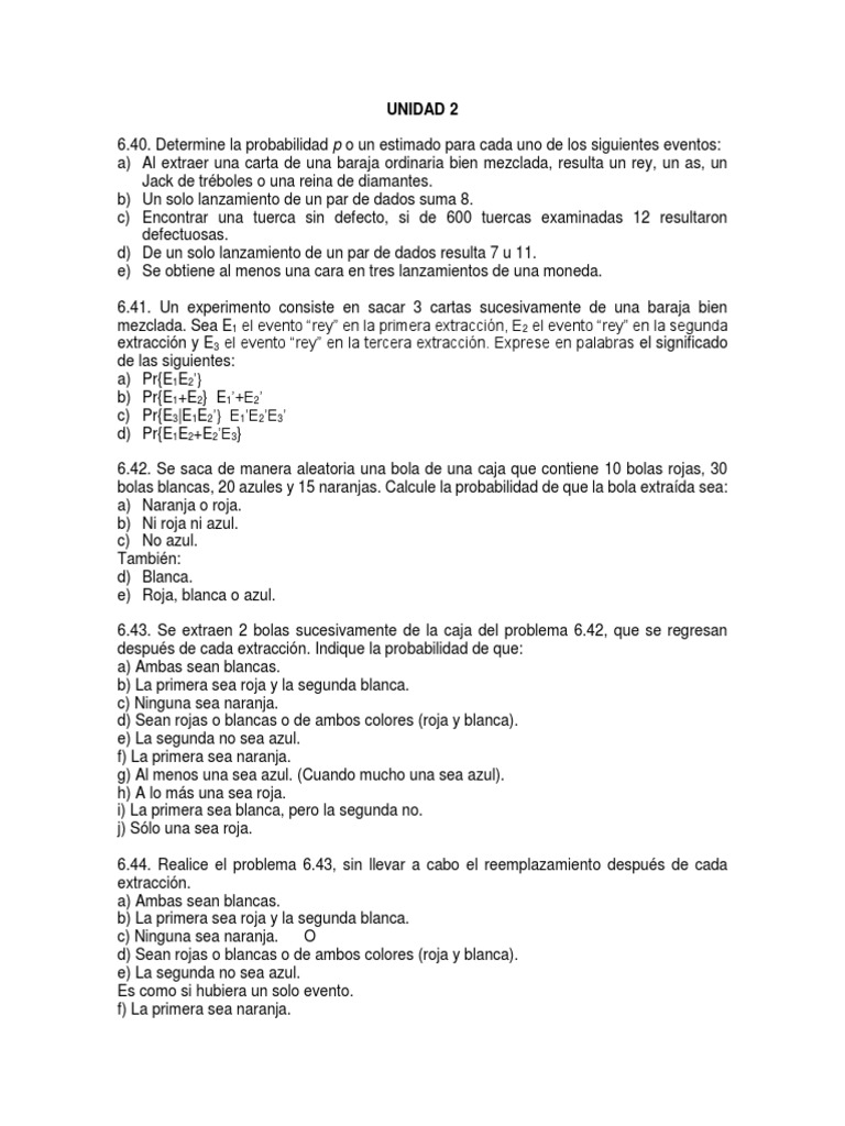 Probabilidades y Combinatoria: Ejercicios Resueltos | PDF | Jugando a ...