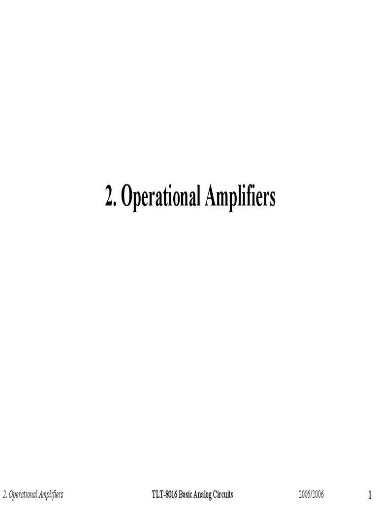 Operational amplifiers tlt 8016 basic analog circuits pdf