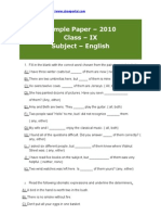 Sample Paper - 2010 Class - IX Subject - English: Downloaded From