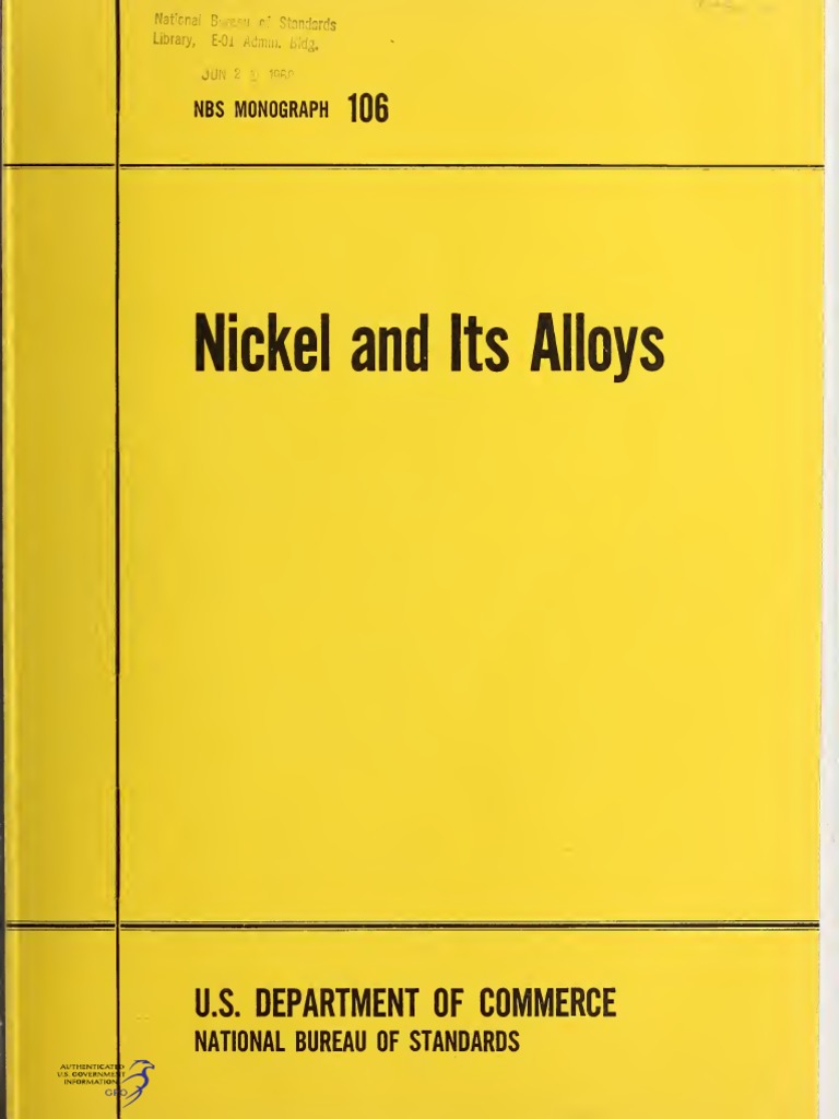 Nickel and Its Alloys PDF Nickel Alloy