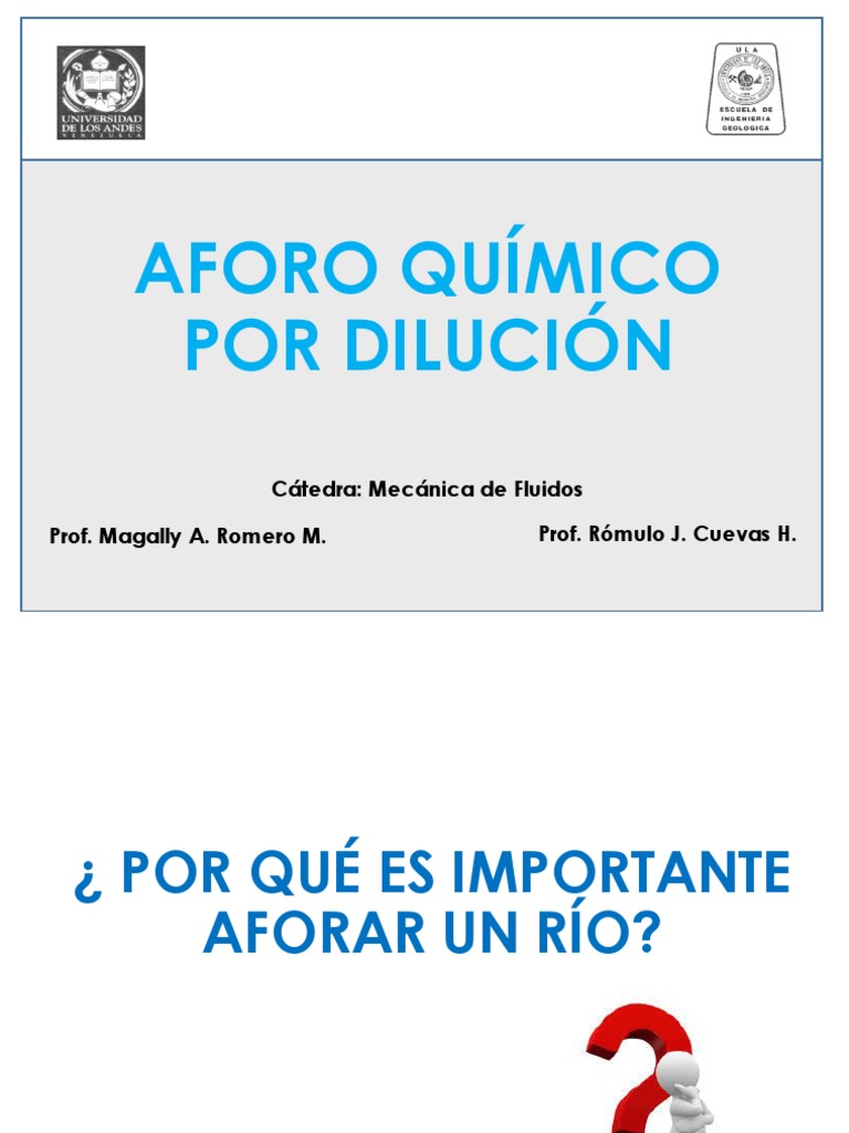 Aforo Químico Por Dilución Descarga (hidrología) Resistividad Eléctrica y Conductividad