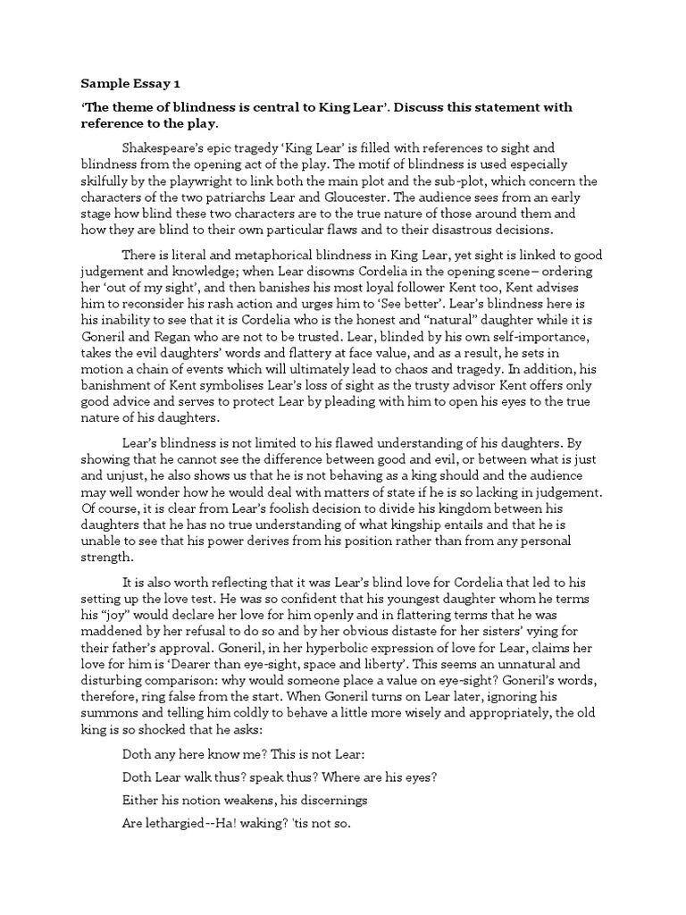 essay on king lear