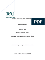 Actividad de Aprendizaje 2. Vectores en RN