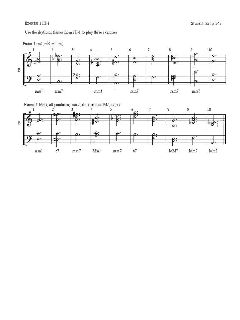 Rhythmic Frame Exercises for Music | PDF