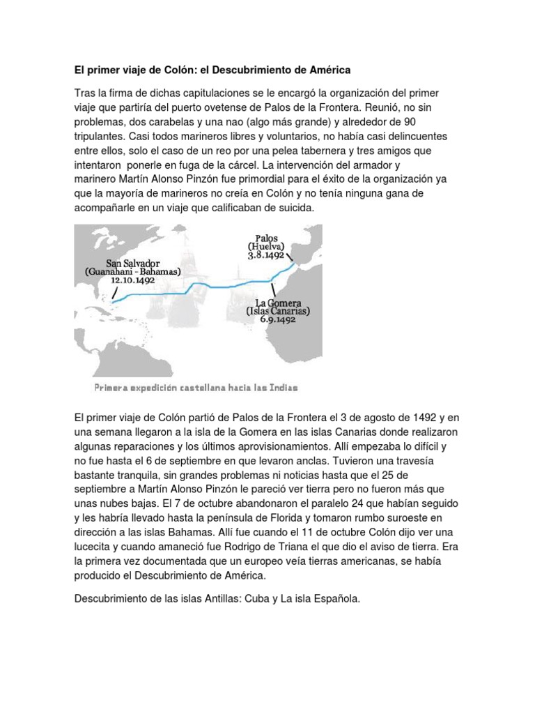Viajes de Cristóbal Colón: Resumen y Rutas | PDF | Cristobal colon ...
