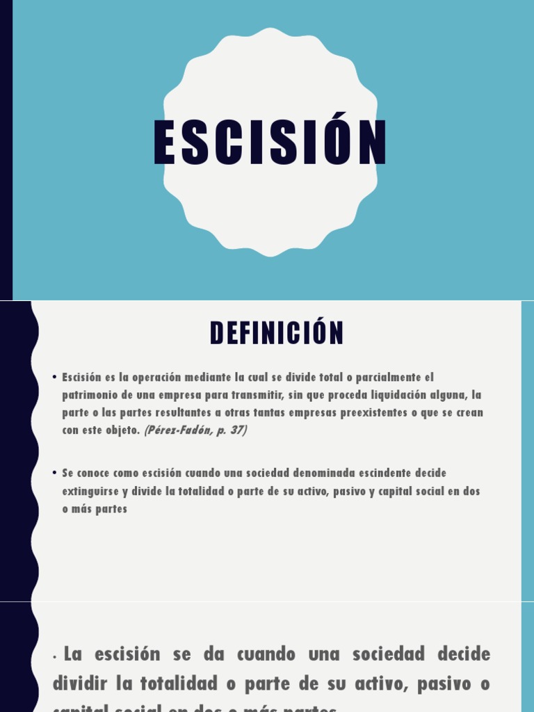 Definición y Tipos de Escisión Empresarial | PDF | Instituciones ...