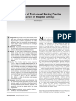 Predictors of Professional Nursing Practice Behaviors in Hospital Settings