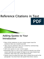 Reference Citations in Text For Students