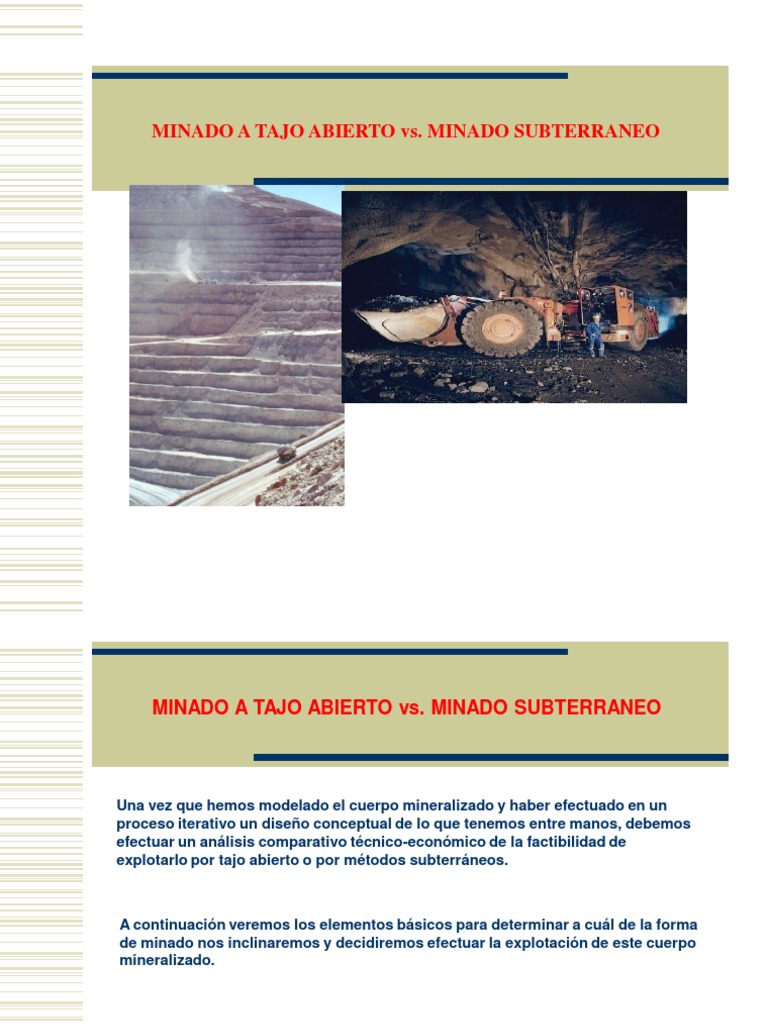Open Pit Vs Underground 1 Pdf Minería Naturaleza