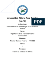 Placida Tarea 3 Evaluacion de Los Aprendizajes en La Educacion Basica