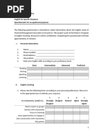 Reading Writing Speaking Listening: in A Classroom, I Prefer To