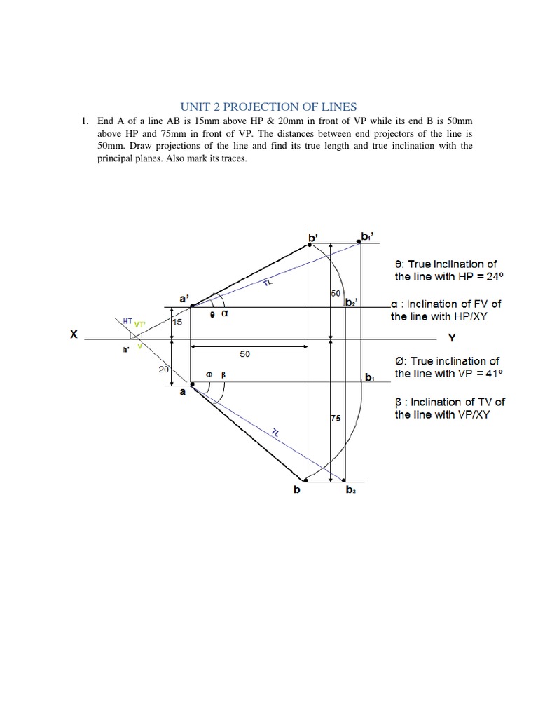 Unit 2 Projection of Lines | PDF