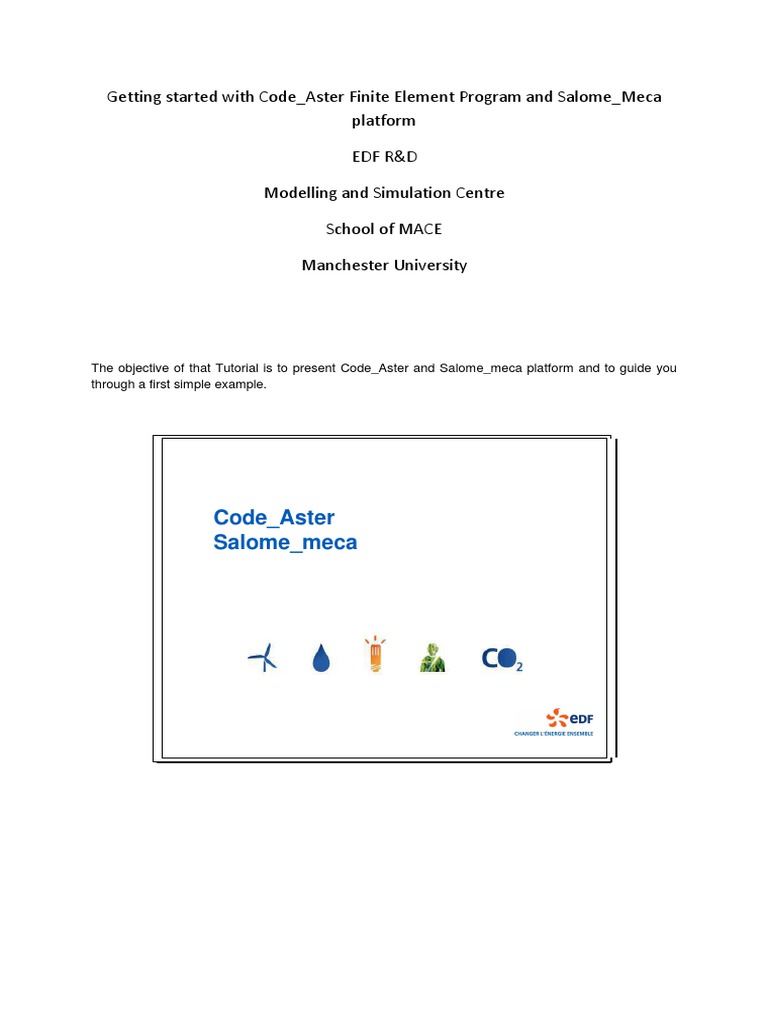 Tutorial Getting Started With Code Aster PDF | PDF | Finite Element ...