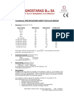 Technical Specifications Sheet For Clay Bricks