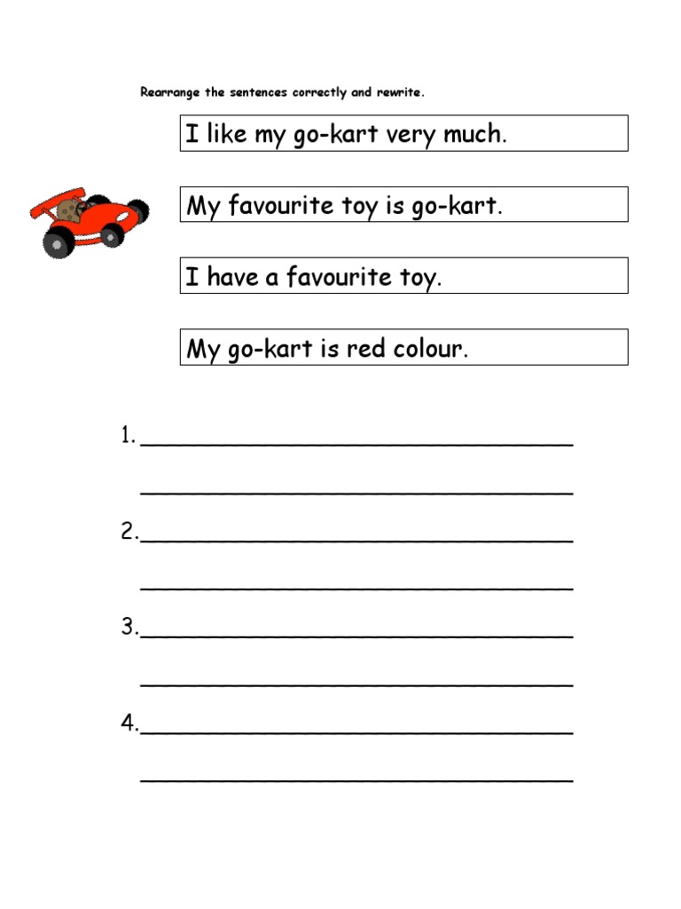 Rearrange Sentence Exercise