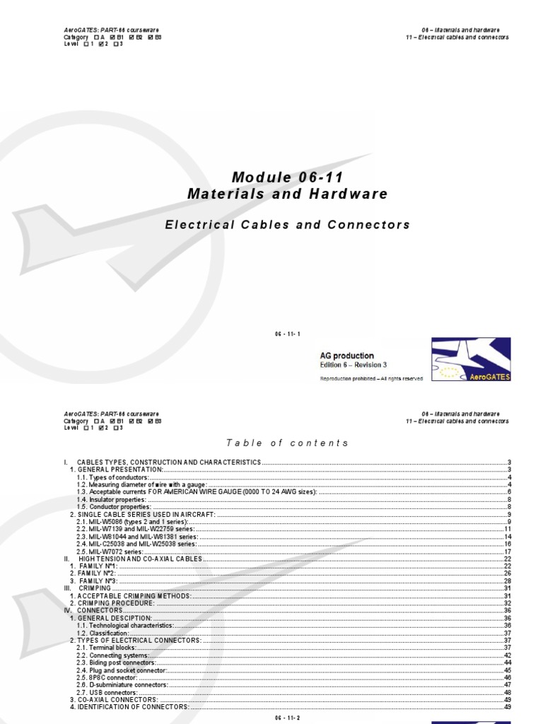 Aircraft Electrical Cables & Connectors | PDF | Electrical Connector ...