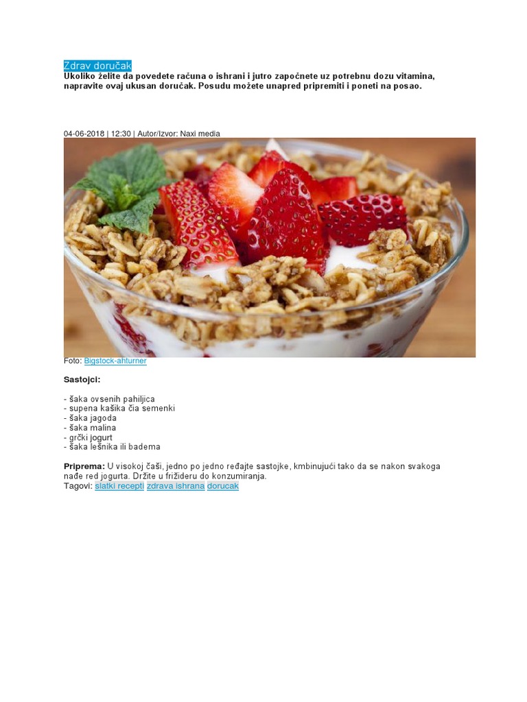 Zdrav Doručak Pdf