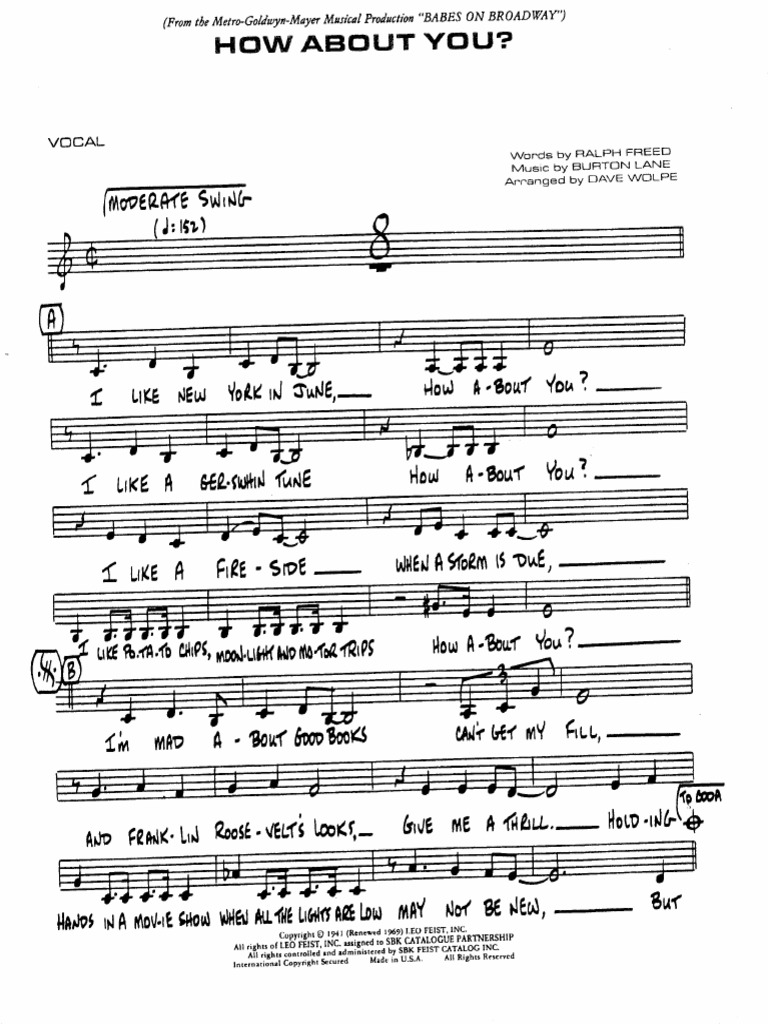 How About You Vocal Wolpe PDF | PDF
