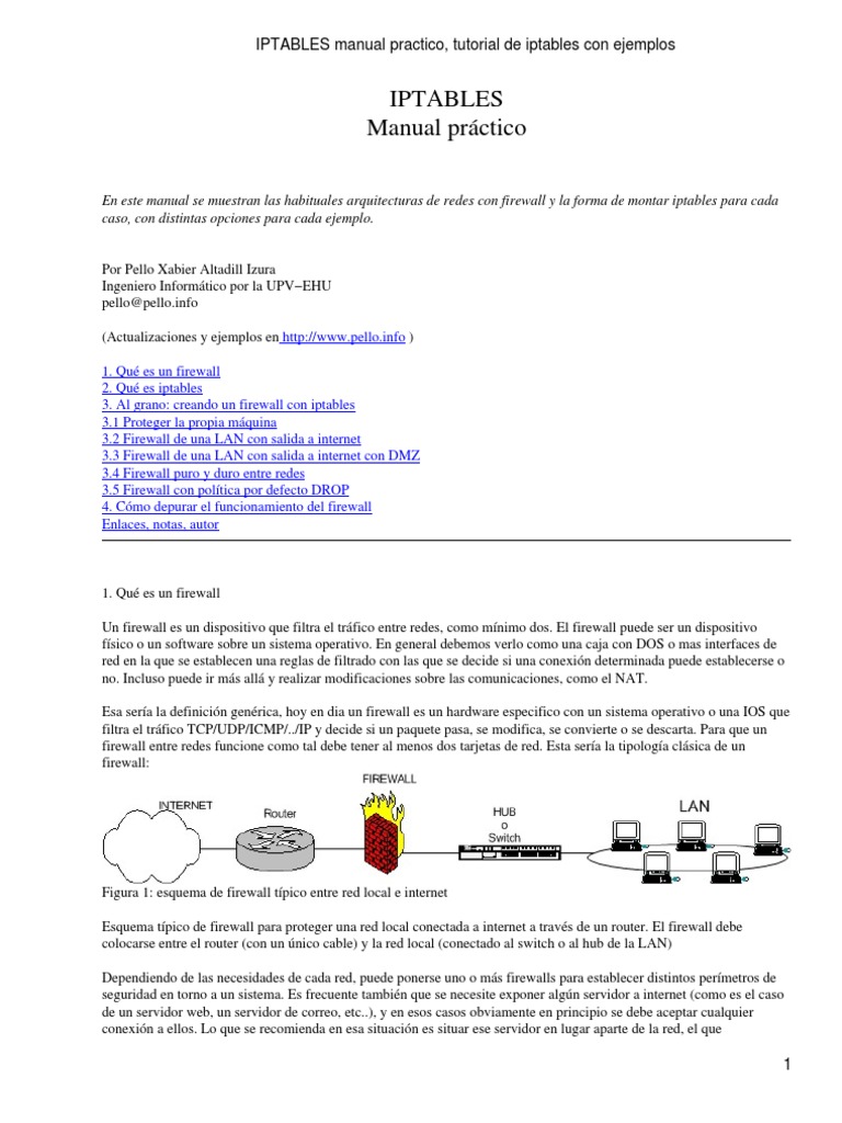 Iptables Firewall | PDF | Cortafuegos (informática) | Protocolo de ...