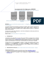 Instruções para Formatação Dos Artigos BE2018