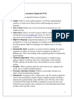 Unit - 1 1.what Are The Features of Python. Explain The PVM. Ans: Following Are Some Important Features of Python