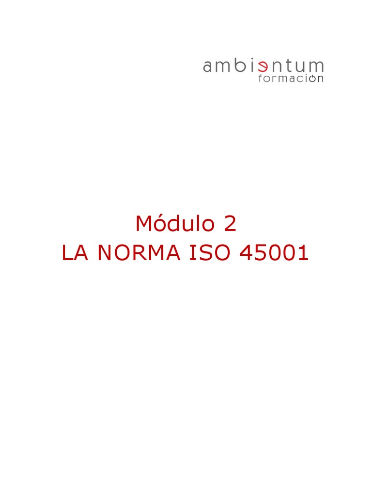 La Norma ISO 45001 | PDF | Seguridad y salud ocupacional | Planificación