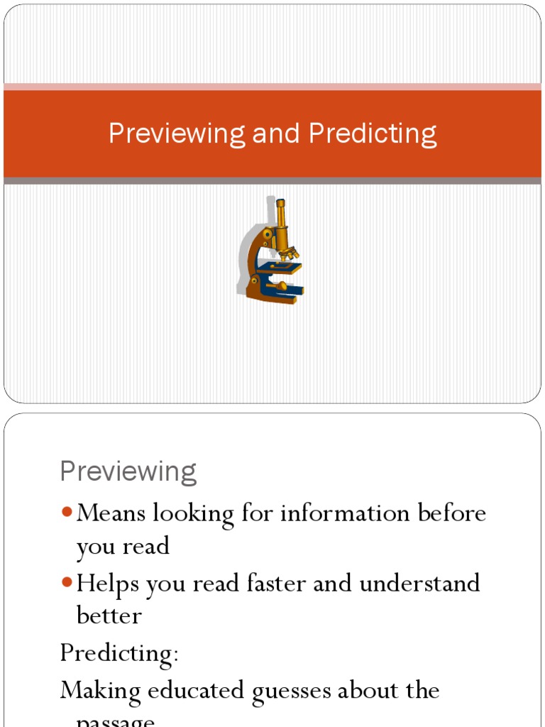 Previewing and Predicting Strategies | PDF
