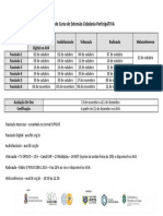 Calendário Do Curso de Extensão Cidadania ParticipATIVA