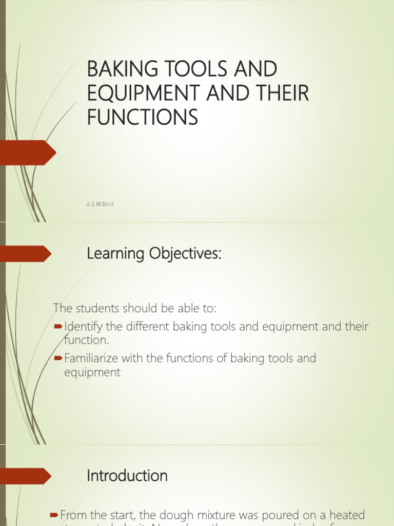 Lesson2bakingtoolsandequipmentandtheirfunctions 170119014433 | PDF ...