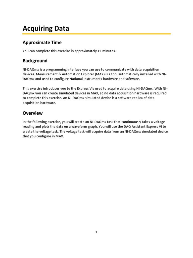 Acquire Data in Labview PDF | PDF | Technology & Engineering
