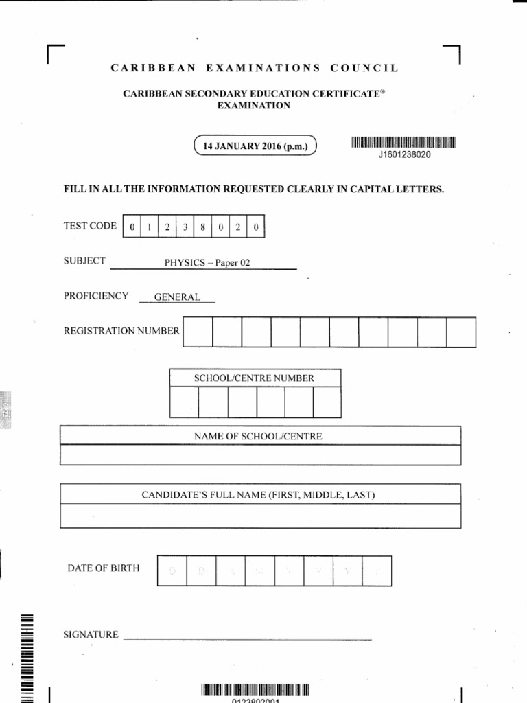 January 2016 csec physics paper 2 pdf