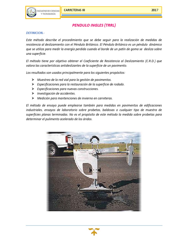 Pendulo Ingles PDF Hormigón Aluminio