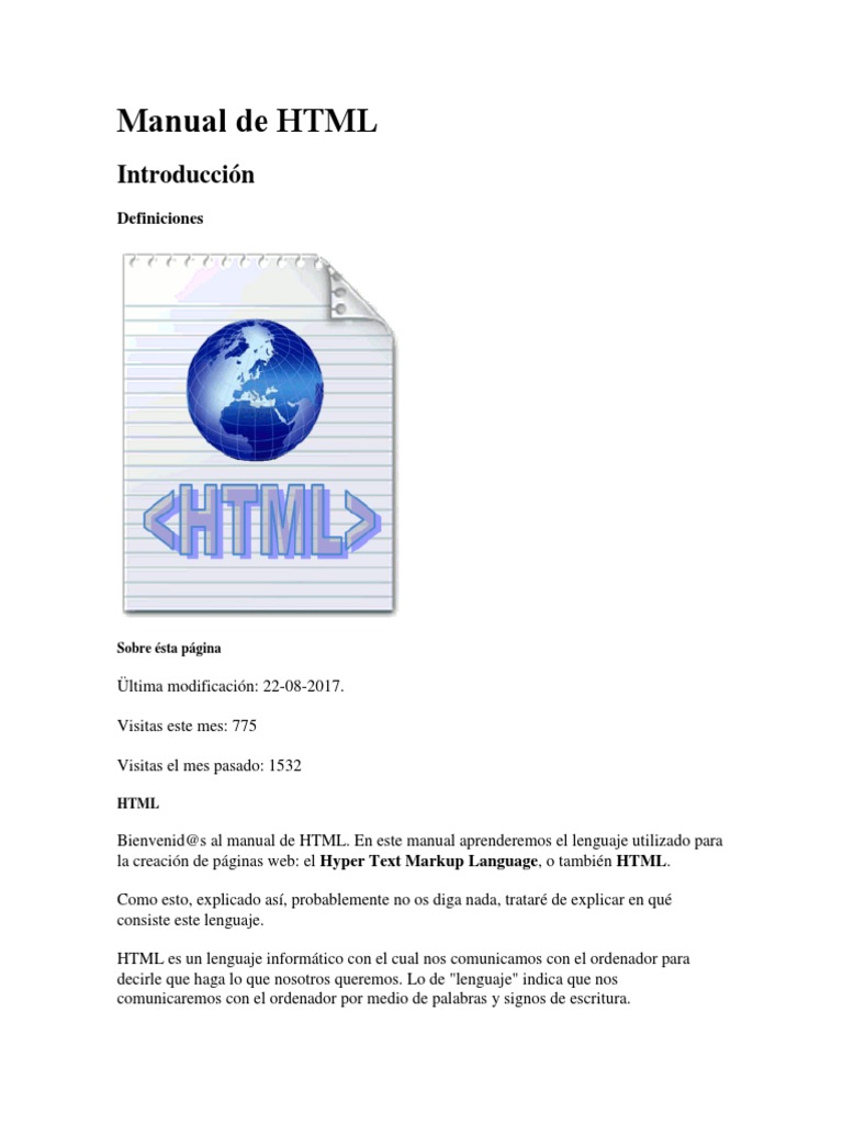 Manual de HTML HTML Página web