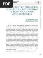 Projeto Político Pedagógico com Instrumento de Transformação