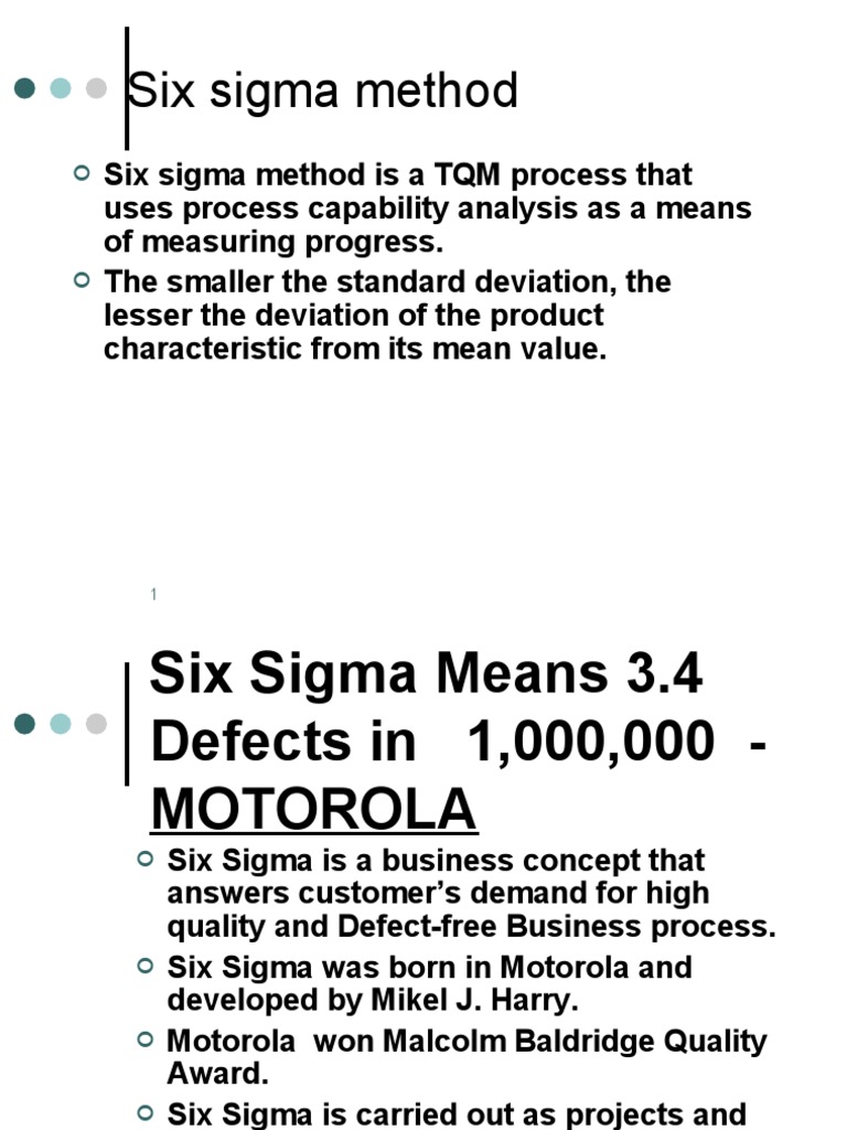 Six Sigma Methodology Overview | PDF | Six Sigma | Standard Deviation