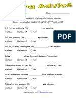 Giving Advice With Modals Worksheet PDF