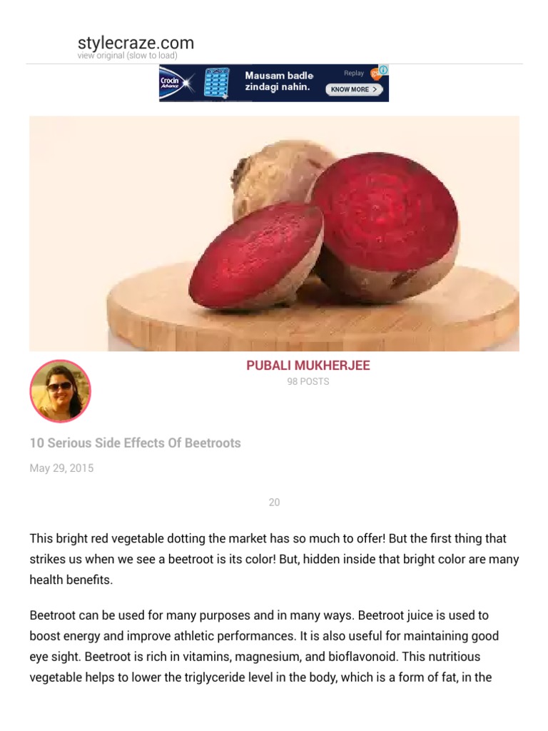 10 Serious Side Effects of Beetroots PDF Beetroot Pregnancy