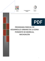 Programa Parcial de Desarrollo Urbano de La Zona Poniente de Morelia 2010