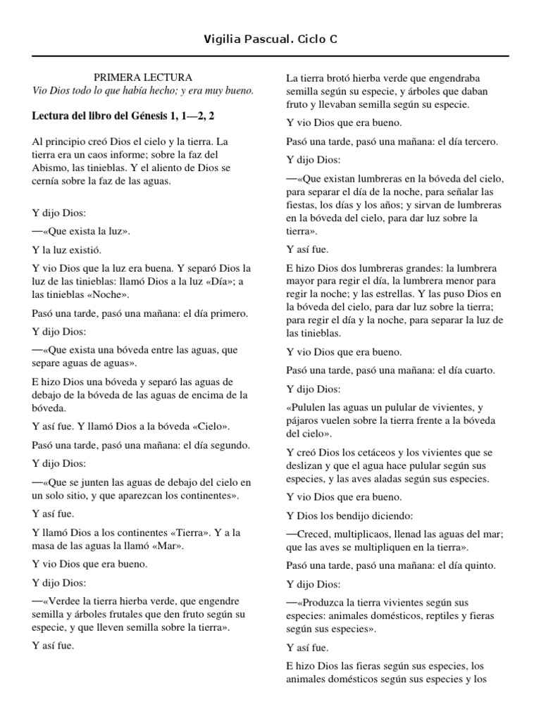 Vigilia Pascual Lecturas PDF Abrahán Creencia religiosa y doctrina