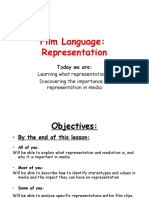 Film Language: Representation: Learning What Representation Is Discovering The Importance of Representation in Media