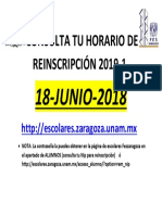Consulta Tu Horario de Inscripcón 2019-1